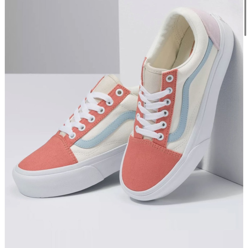 VANS Old Skool Platform Twill Pastel Women's Low Top Canvas Sneakers
